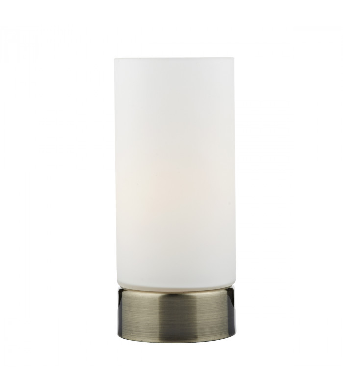 Touch Round Glass Table Lamp Antique Brass Opal Glass-1