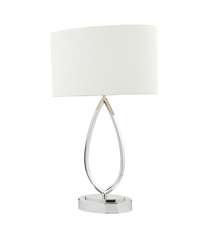 Touch Table Lamp Polished Chrome With Shade-1