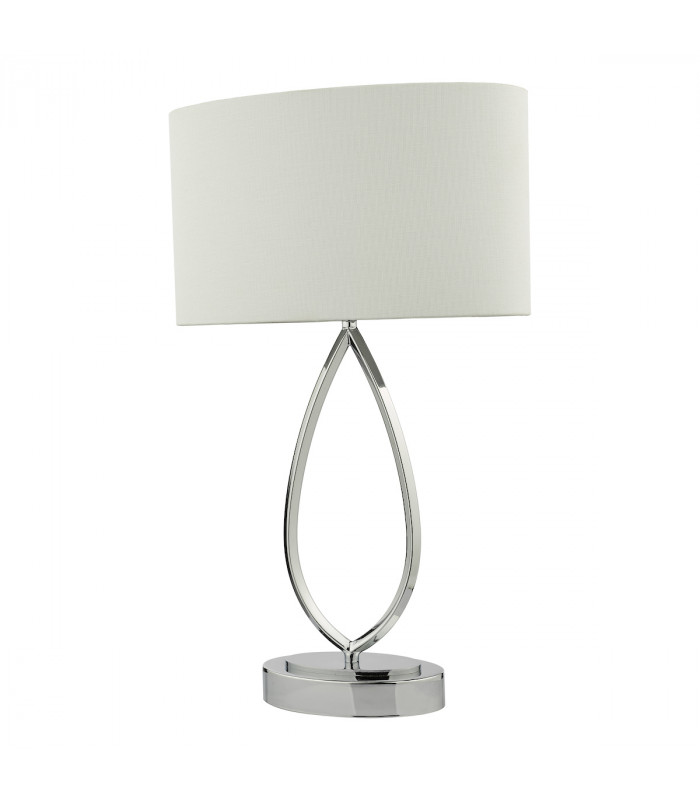 Touch Table Lamp Polished Chrome With Shade-2