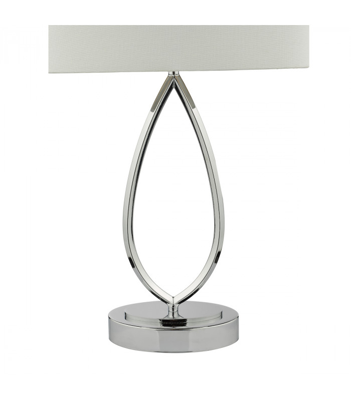 Touch Table Lamp Polished Chrome With Shade-4