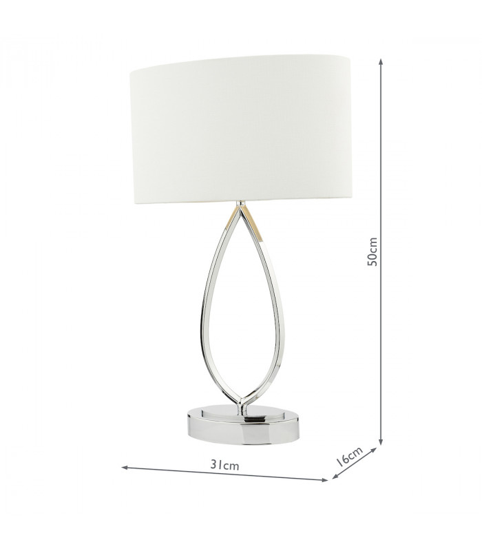 Touch Table Lamp Polished Chrome With Shade-6