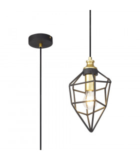 Small Wire Pendant 1 x E27 Painted Gold & Sand Black-1