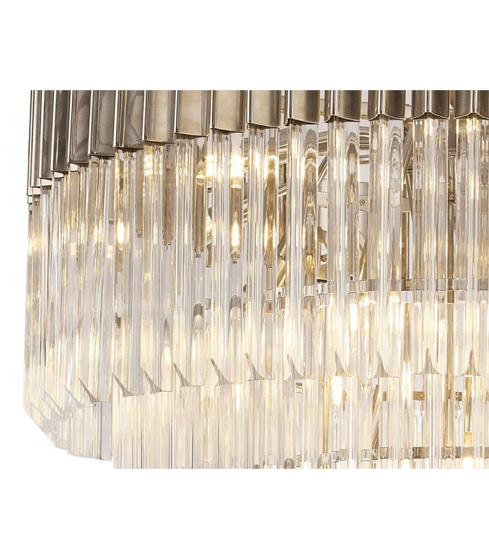 Pendant Round 5 Tier 19 Light E14 Polished Nickel Clear Glass Item Weight: 30.2kg-8