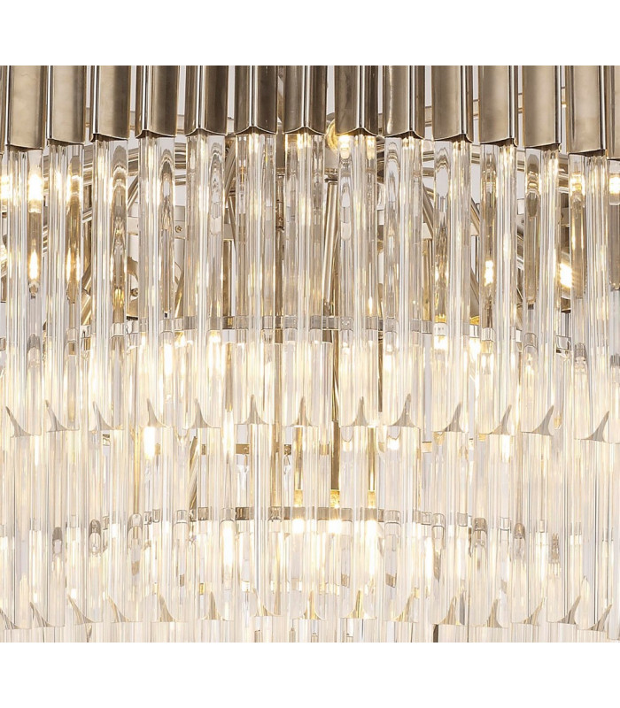 Pendant Round 5 Tier 19 Light E14 Polished Nickel Clear Glass Item Weight: 30.2kg-9
