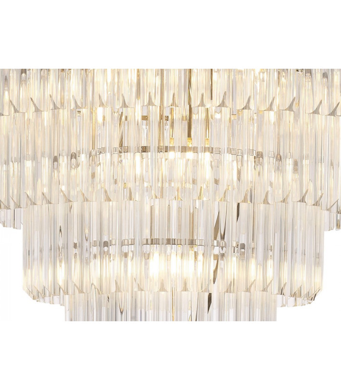 Pendant Round 5 Tier 19 Light E14 Polished Nickel Clear Glass Item Weight: 30.2kg-11