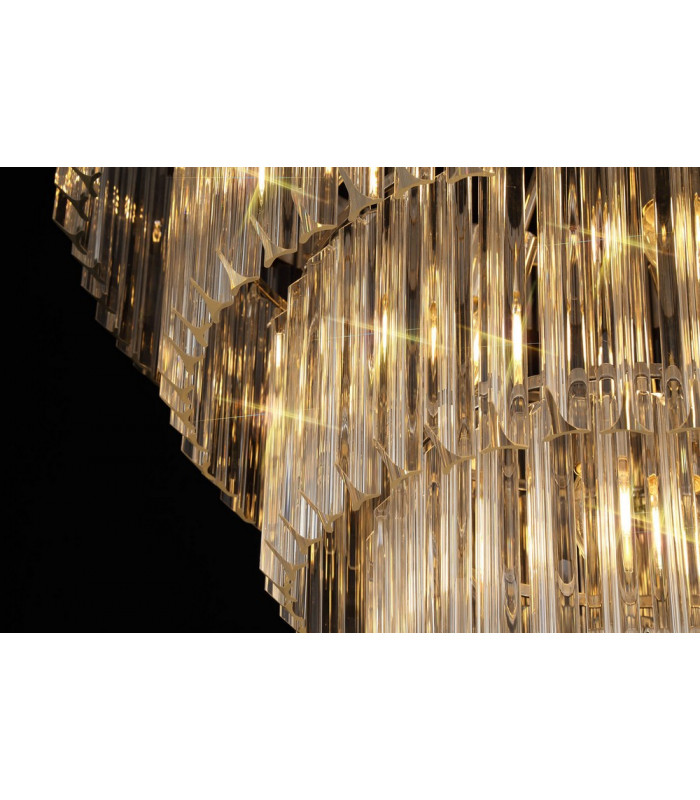 Pendant Round 5 Tier 19 Light E14 Polished Nickel Clear Glass Item Weight: 30.2kg-15