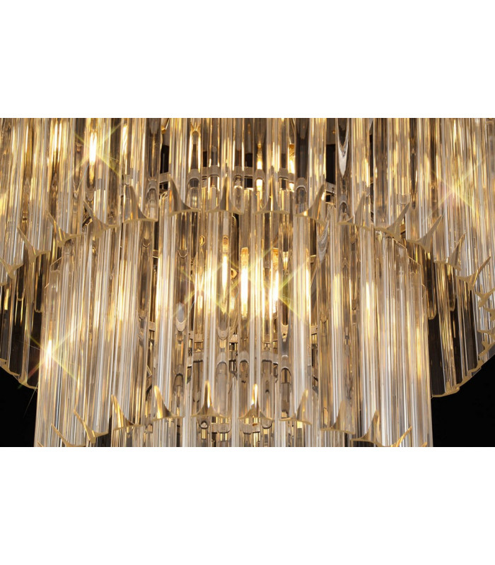Pendant Round 5 Tier 19 Light E14 Polished Nickel Clear Glass Item Weight: 30.2kg-16