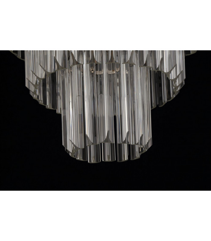 Pendant Round 5 Tier 19 Light E14 Polished Nickel Clear Glass Item Weight: 30.2kg-17