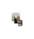 Single Switched Wall Lamp 1 Light E27 Black Smoke Fade Glass-1