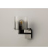 Single Switched Wall Lamp 1 Light E27 Black Smoke Fade Glass-8