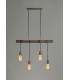 Pendant 4 x E27 Medium Oak Antique Brass-3