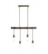 Pendant 4 x E27 Medium Oak Antique Brass-4