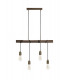 Pendant 4 x E27 Medium Oak Antique Brass-5