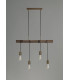 Pendant 4 x E27 Medium Oak Antique Brass-11