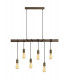Pendant 6 x E27 Medium Oak Antique Brass-1