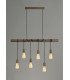 Pendant 6 x E27 Medium Oak Antique Brass-3