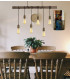 Pendant 6 x E27 Medium Oak Antique Brass-4