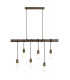 Pendant 6 x E27 Medium Oak Antique Brass-5