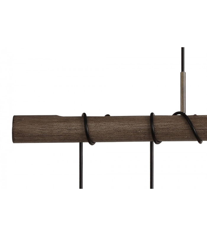 Pendant 6 x E27 Medium Oak Antique Brass-8