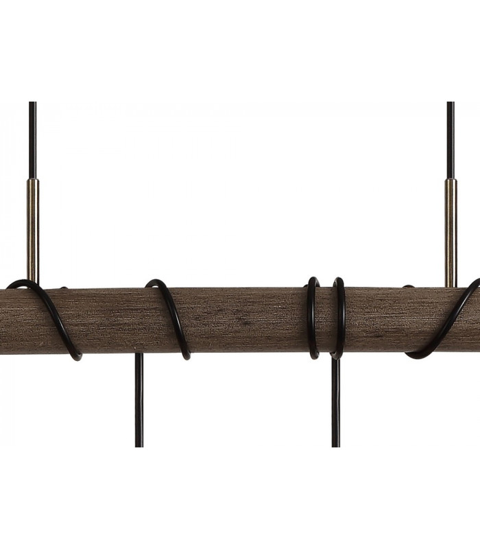 Pendant 6 x E27 Medium Oak Antique Brass-9