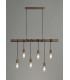 Pendant 6 x E27 Medium Oak Antique Brass-11