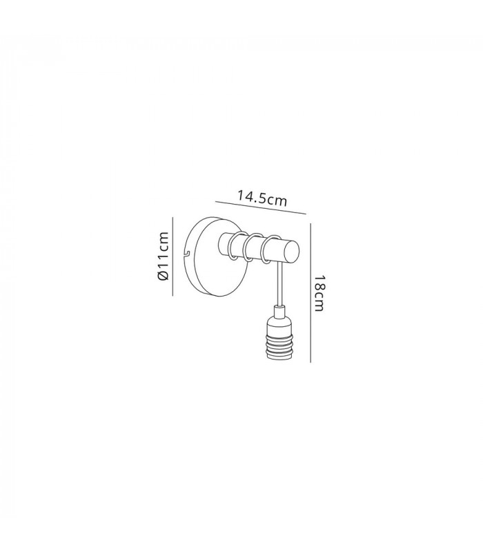 Wall Lamp 1 x E27 Medium Oak Antique Brass-2