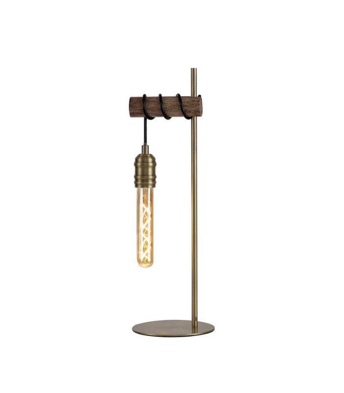 Table Lamp 1 x E27 Medium Oak Antique Brass-1