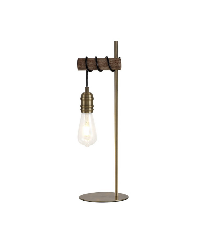 Table Lamp 1 x E27 Medium Oak Antique Brass-4