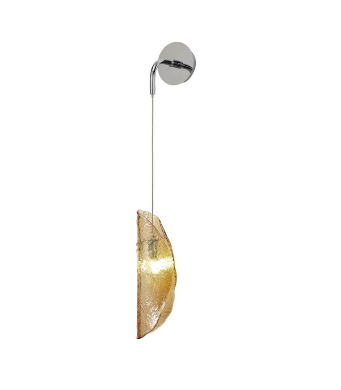 Wall Light 1 x G9 Polished Chrome Amber Glass-4