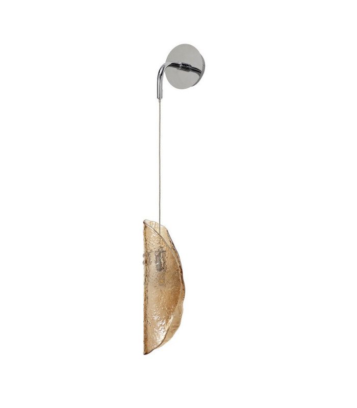 Wall Light 1 x G9 Polished Chrome Amber Glass-5