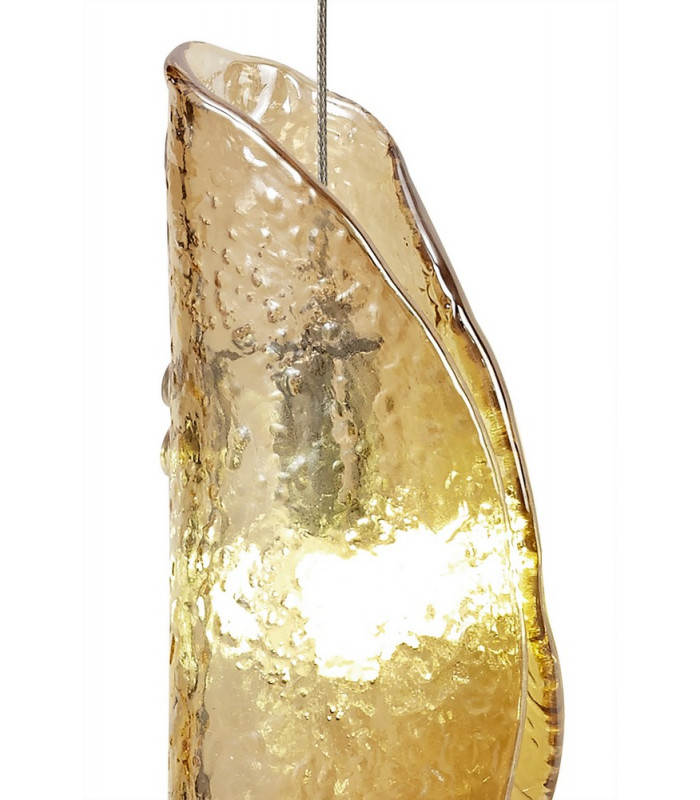 Wall Light 1 x G9 Polished Chrome Amber Glass-8