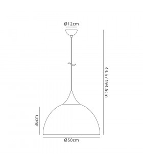 50cm Large Pendant 1 x E27 Sand Grey Satin Nickel-2