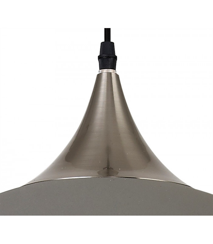 50cm Large Pendant 1 x E27 Sand Grey Satin Nickel-6