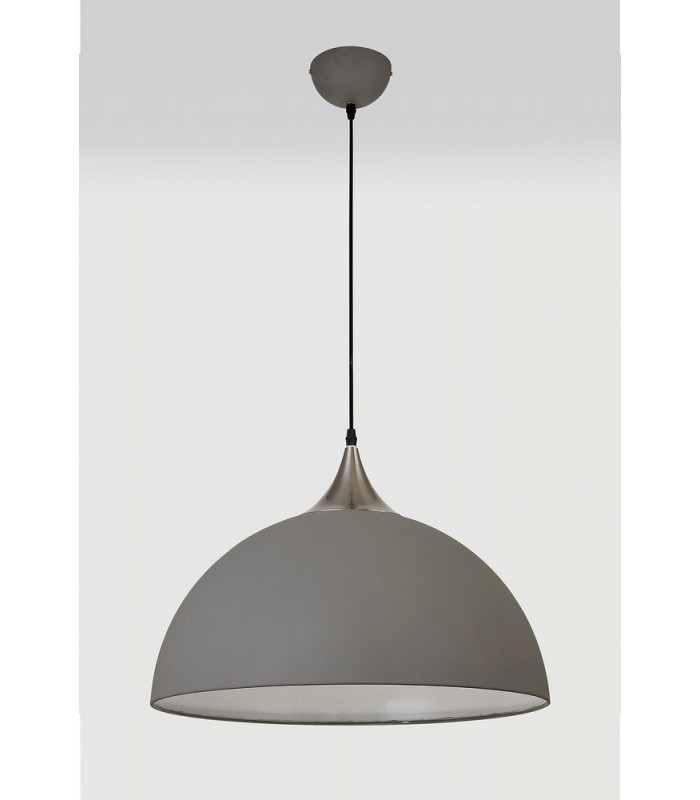 50cm Large Pendant 1 x E27 Sand Grey Satin Nickel-8