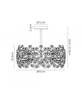 Semi-Flush Pendant 8 Light G9 Polished Chrome Crystal-2