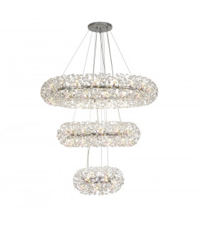 3 Tier Pendant 74 Light G9 Polished Chrome Crystal Item Weight: 37.6kg-1