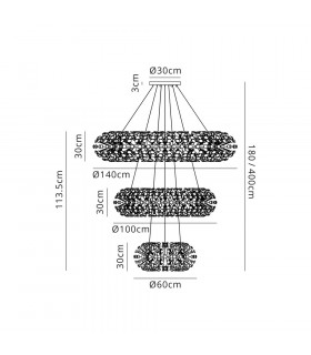 3 Tier Pendant 74 Light G9 French Gold Crystal Item Weight: 37.6kg-2