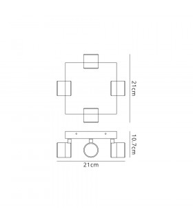 4 Light Ceiling 4 x 5W LED 4000K 1700lm IP44 Sand Black 3yrs Warranty-2