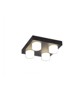 4 Light Fixed Ceiling 4 x 5W LED 4000K 1700lm IP44 Sand Black 3yrs Warranty-1