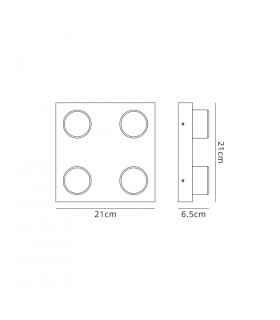 4 Light Fixed Ceiling 4 x 5W LED 4000K 1700lm IP44 Sand Black 3yrs Warranty-2
