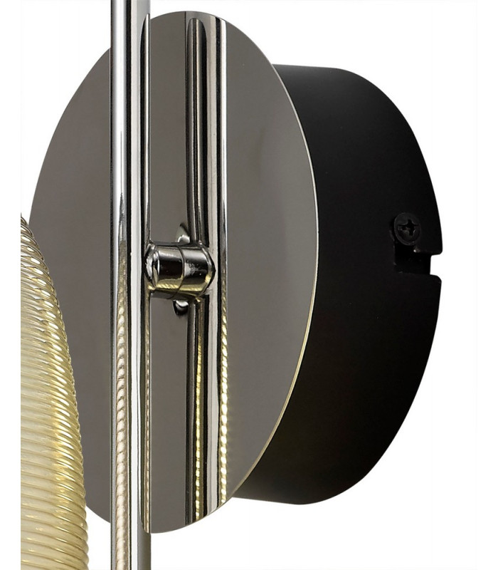 Switched Wall Lamp 1 x 6W LED 4000K 720lm Polished Chrome Black With Champagne Glass 3yrs Warranty-8