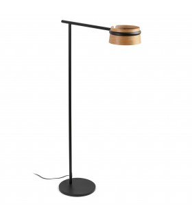 LED Floor Lamp Black, Wood - 1