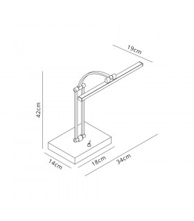 1 Arm Table Lamp. 1 x 6W LED 3000K 470lm Satin Nickel 3yrs Warranty-2