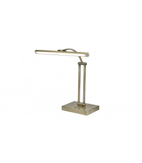 1 Arm Table Lamp. 1 x 6W LED 3000K 470lm Antique Brass 3yrs Warranty-1