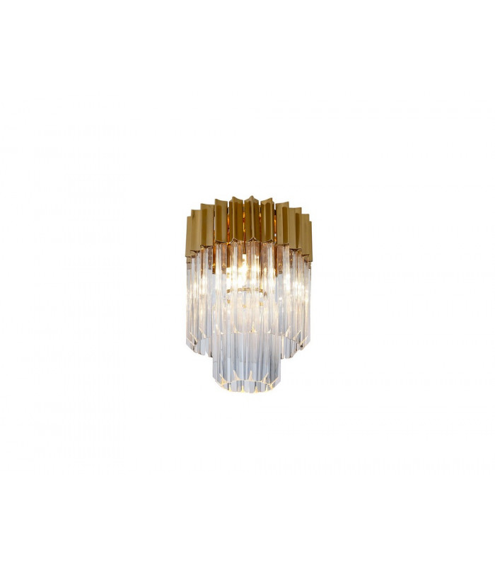 Ceiling Round 3 Light E14 Brass Clear Glass-1