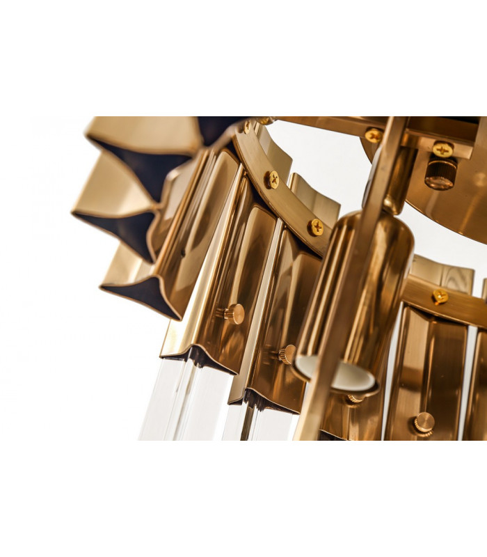 Ceiling Round 3 Light E14 Brass Clear Glass-6