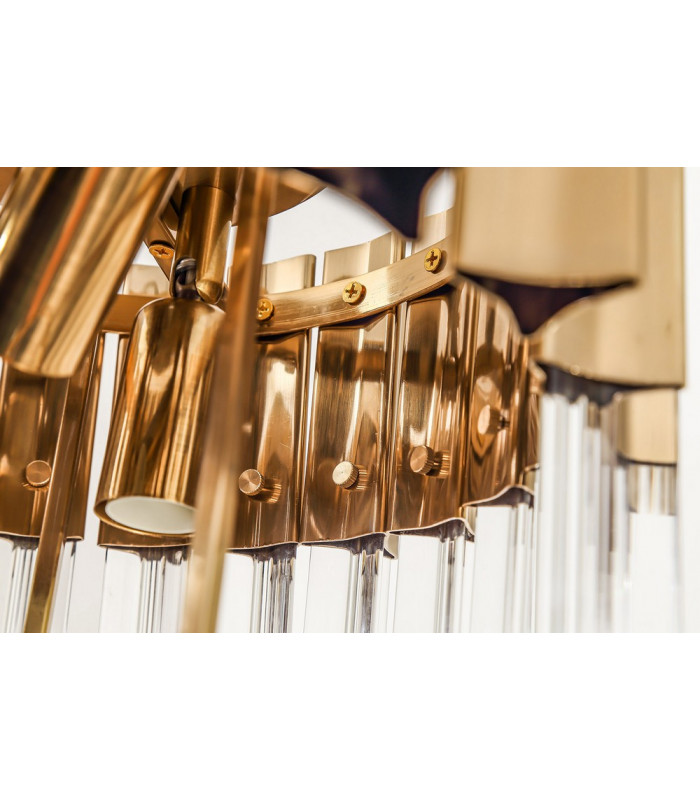Ceiling Round 3 Light E14 Brass Clear Glass-8