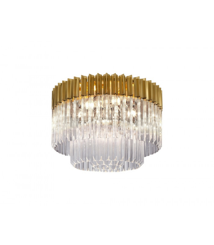 Ceiling Round 7 Light E14 Brass Clear Glass Item Weight: 15.3kg-1
