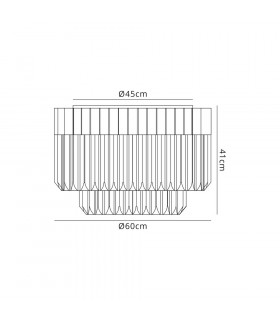 Ceiling Round 7 Light E14 Brass Clear Glass Item Weight: 15.3kg-2