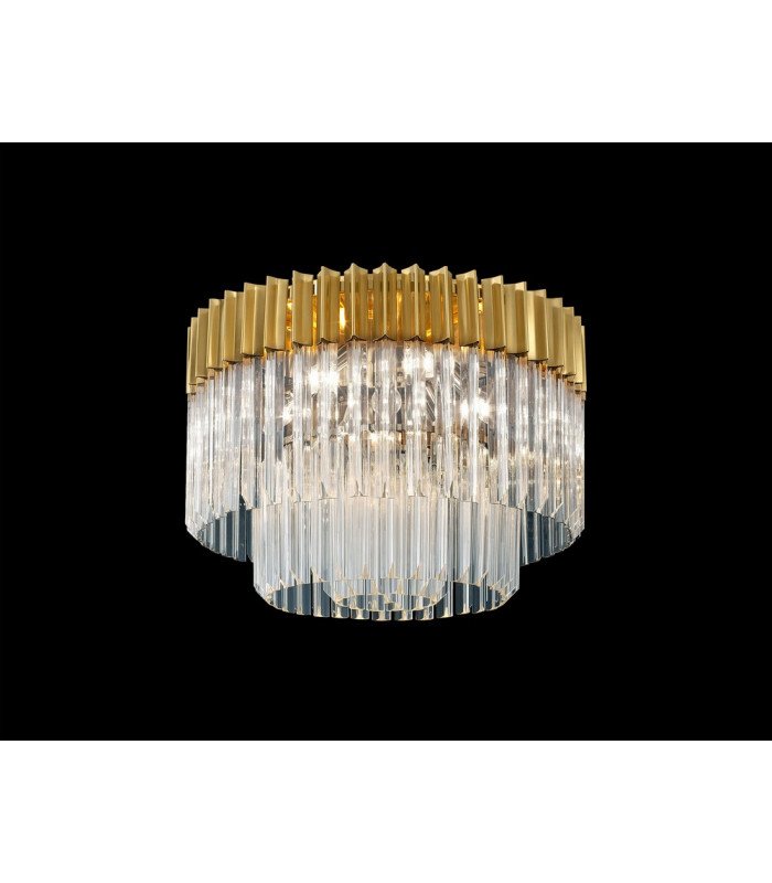 Ceiling Round 7 Light E14 Brass Clear Glass Item Weight: 15.3kg-3